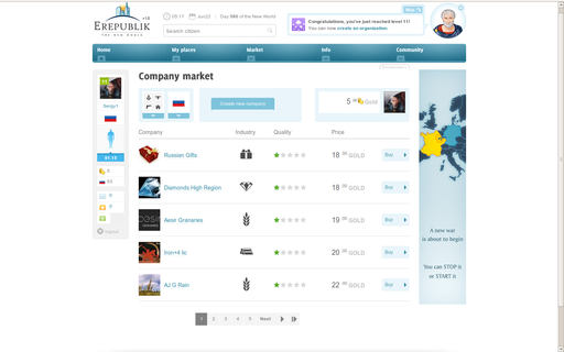 eRepublik - eRepublik - Введение в игру. Часть третья.
